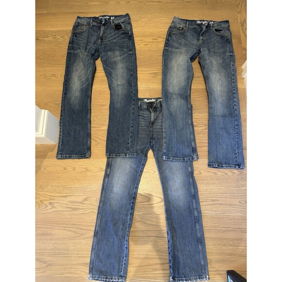 Lot Of 3 Wrangler Retro Slim Medium Wash 30 X 32 Men’s Denim Western Cowboy - Picture 2 of 16